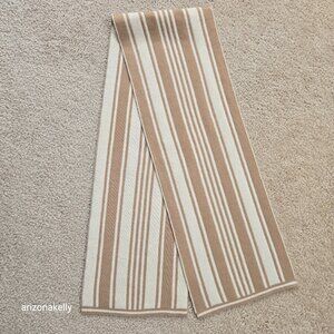 Knit Cashmere Neutral Stripe REPAIRED HOLE